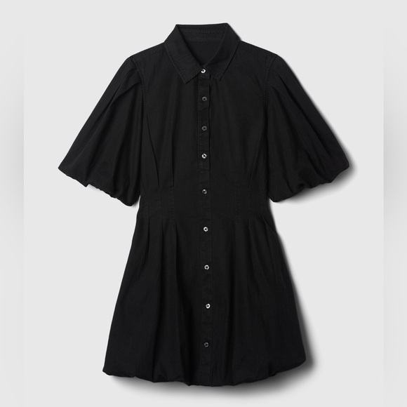 NWT! Gap Black Bubble Mini Shirtdress - Size XS 🐯 - Picture 7 of 9